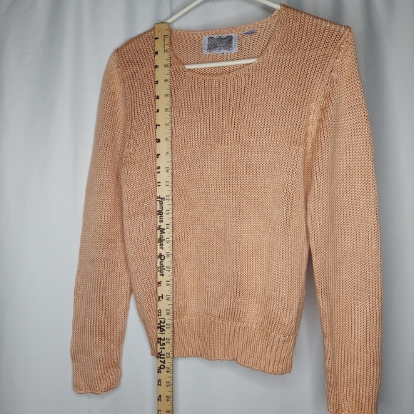 Exclusivo Emilio Rossi Silk Sweater Medium Peach Pink Chunky Knit Sustainable - Picture 4 of 5